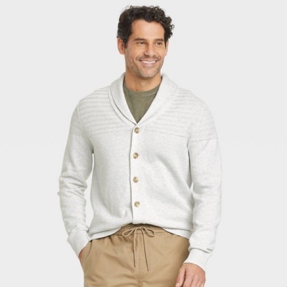 Goodfellow & Co Other - NWT light Grey Goodfellow & Co Men’s Button Up V Neck Cardigan. Sz S